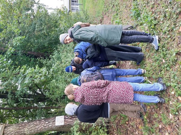6 Personen beobachten den Wald